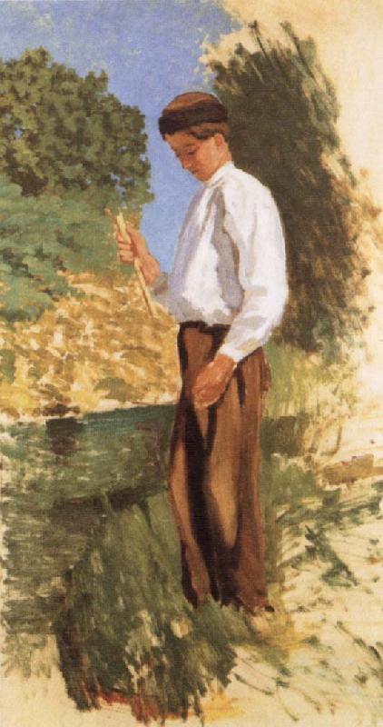 Frederic Bazille Louis Auriol Fishing oil painting picture